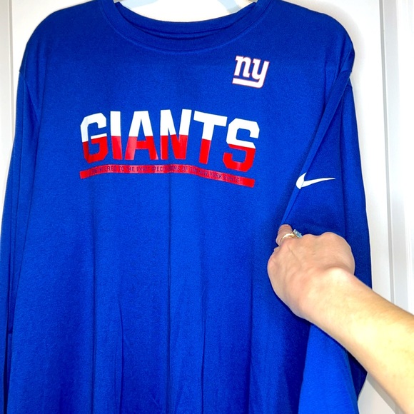 NIKE Dry Fit New York Giants Football Long Sleeve Shirt - Picture 3 of 7
